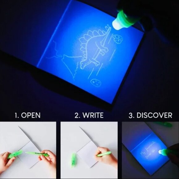 Invisible Ink Pen and Notebook Pack of 16 Dinosaur Party Favors for Kids NEW! - Picture 6 of 8